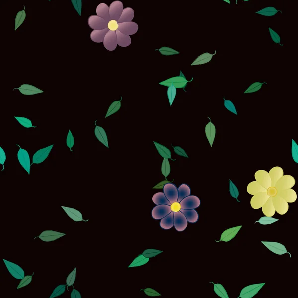 Fundo Sem Costura Floral Bonito Ilustração Vetorial —  Vetores de Stock