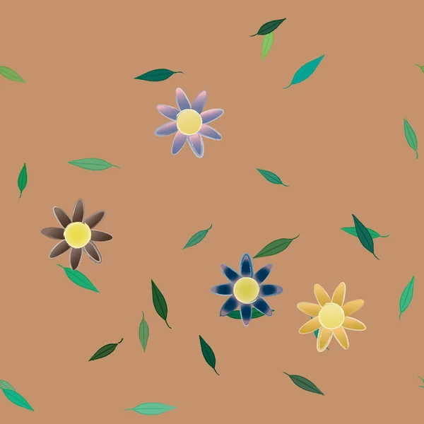 Fundo Sem Costura Floral Bonito Ilustração Vetorial — Vetor de Stock