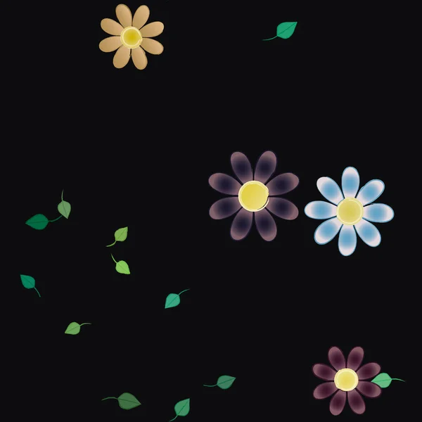 Fundo Sem Costura Floral Bonito Ilustração Vetorial — Vetor de Stock