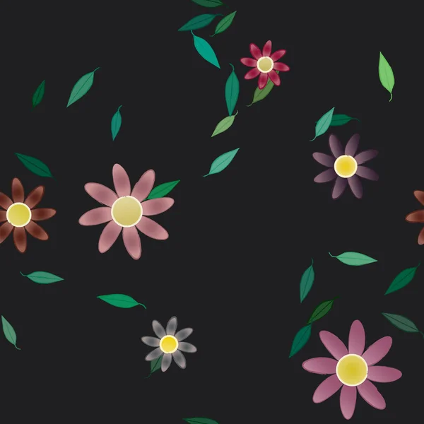 Schöne Florale Nahtlose Hintergrund Vektorillustration — Stockvektor