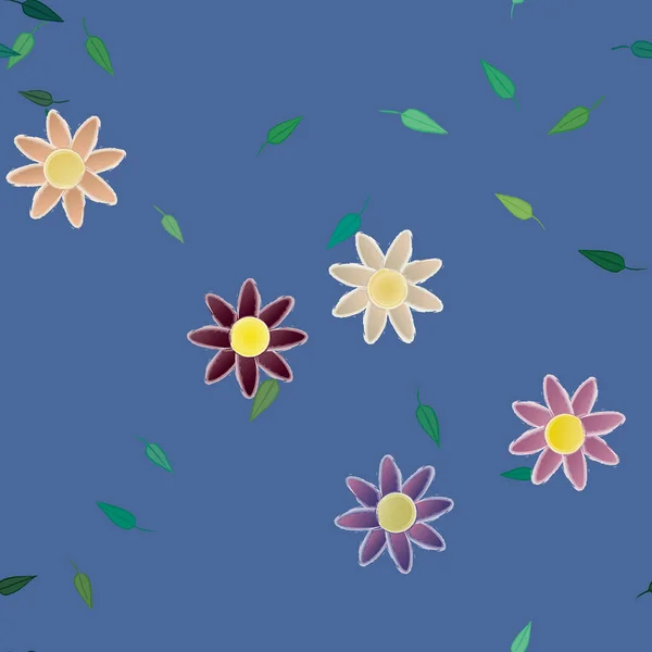 Schöne Florale Nahtlose Hintergrund Vektorillustration — Stockvektor