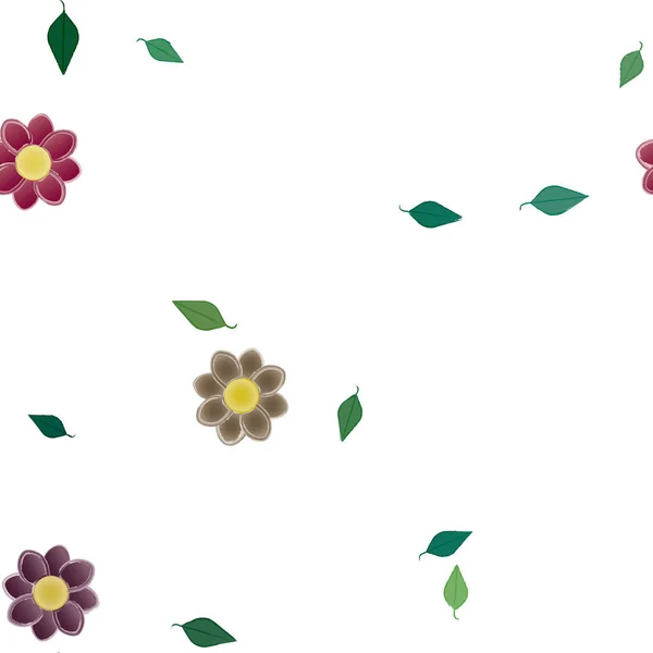 Fundo Sem Costura Floral Bonito Ilustração Vetorial —  Vetores de Stock