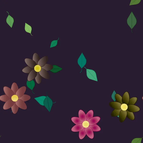 Fundo Sem Costura Floral Bonito Ilustração Vetorial — Vetor de Stock