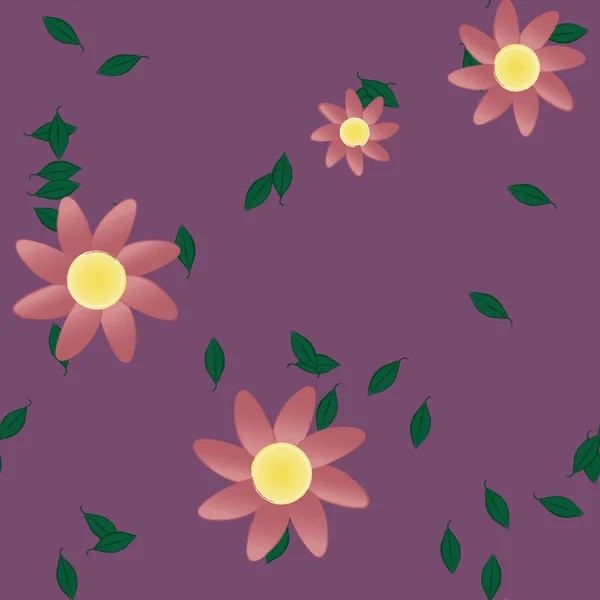 Fundo Sem Costura Floral Bonito Ilustração Vetorial — Vetor de Stock