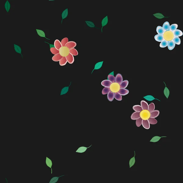 Fundo Sem Costura Floral Bonito Ilustração Vetorial —  Vetores de Stock