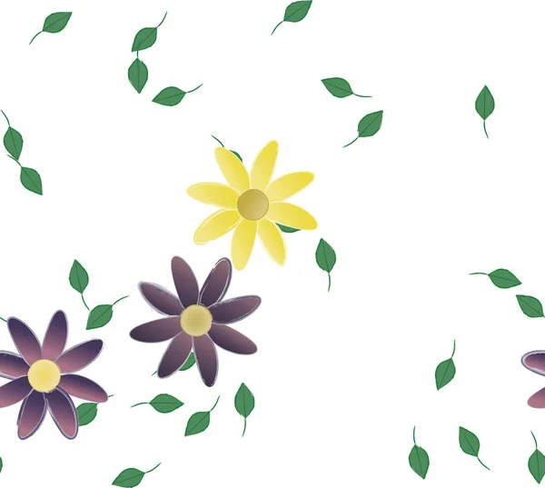 Fundo Sem Costura Floral Bonito Ilustração Vetorial — Vetor de Stock