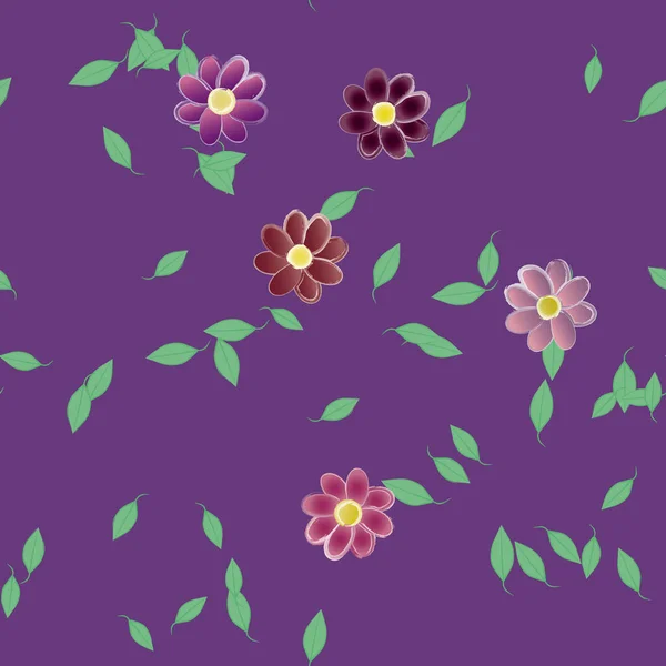 Fundo Sem Costura Floral Bonito Ilustração Vetorial — Vetor de Stock