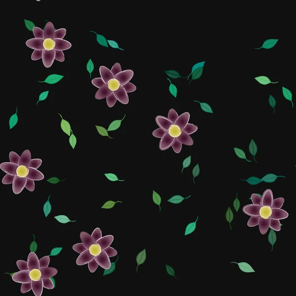 Fundo Sem Costura Floral Bonito Ilustração Vetorial — Vetor de Stock