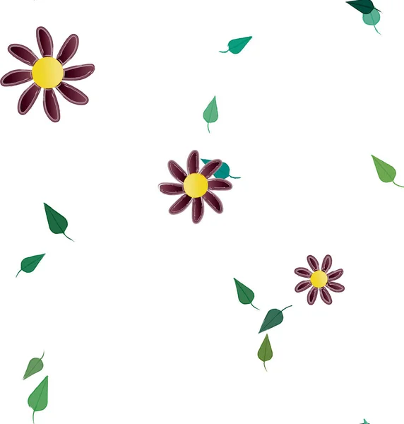 Fundo Sem Costura Floral Bonito Ilustração Vetorial — Vetor de Stock