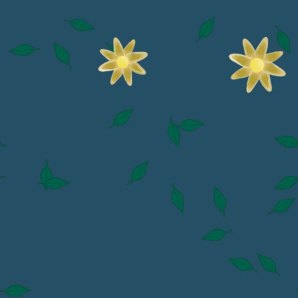 Yeşil Yapraklı Soyut Çiçekler Pürüzsüz Arkaplan Vektör Illüstrasyonu — Stok Vektör