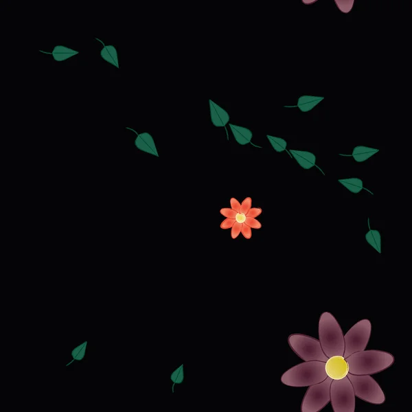 Fundo Sem Costura Floral Bonito Ilustração Vetorial — Vetor de Stock