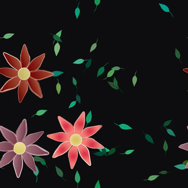 Hermoso Fondo Sin Costura Floral Ilustración Vectores — Vector de stock