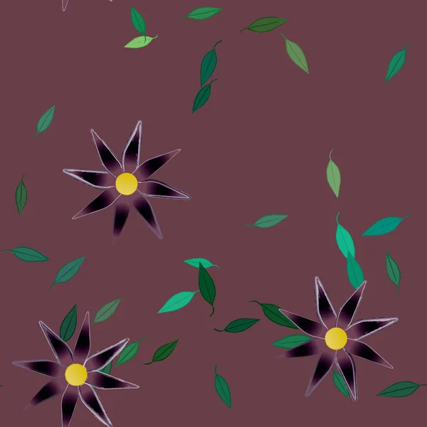 Flori Abstracte Frunze Verzi Fundal Fără Sudură Ilustrație Vectorială — Vector de stoc