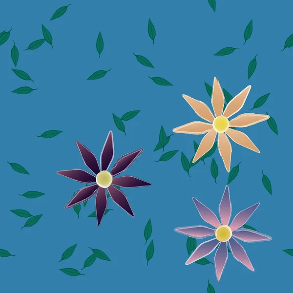 Fundo Sem Costura Floral Bonito Ilustração Vetorial — Vetor de Stock