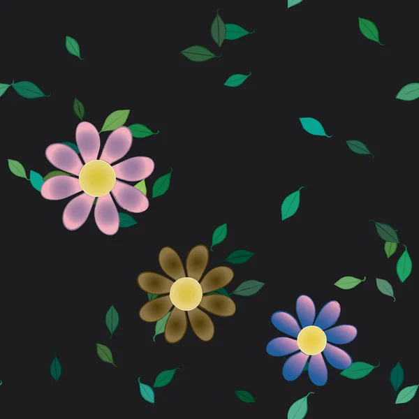 Fundo Sem Costura Floral Bonito Ilustração Vetorial — Vetor de Stock