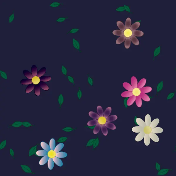 Fundo Sem Costura Floral Bonito Ilustração Vetorial — Vetor de Stock