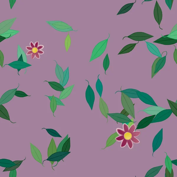 Fundo Sem Costura Floral Bonito Ilustração Vetorial — Vetor de Stock