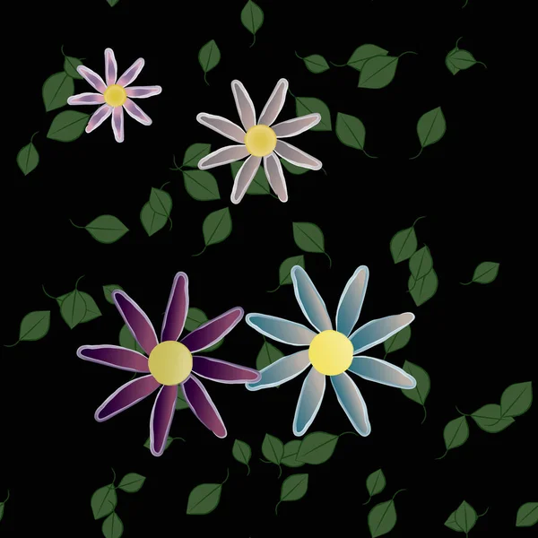 Schöne Florale Nahtlose Hintergrund Vektorillustration — Stockvektor