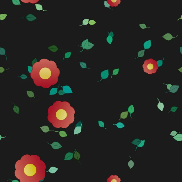 Fundo Sem Costura Floral Bonito Ilustração Vetorial — Vetor de Stock