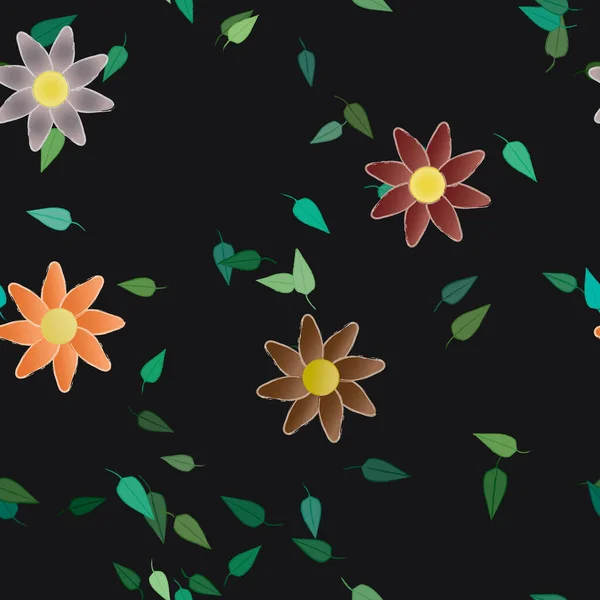 Fundo Sem Costura Floral Bonito Ilustração Vetorial — Vetor de Stock