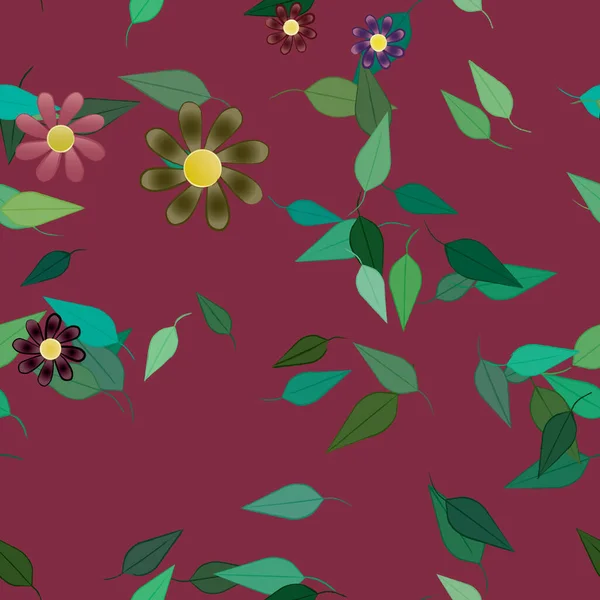 Fundo Sem Costura Floral Bonito Ilustração Vetorial — Vetor de Stock