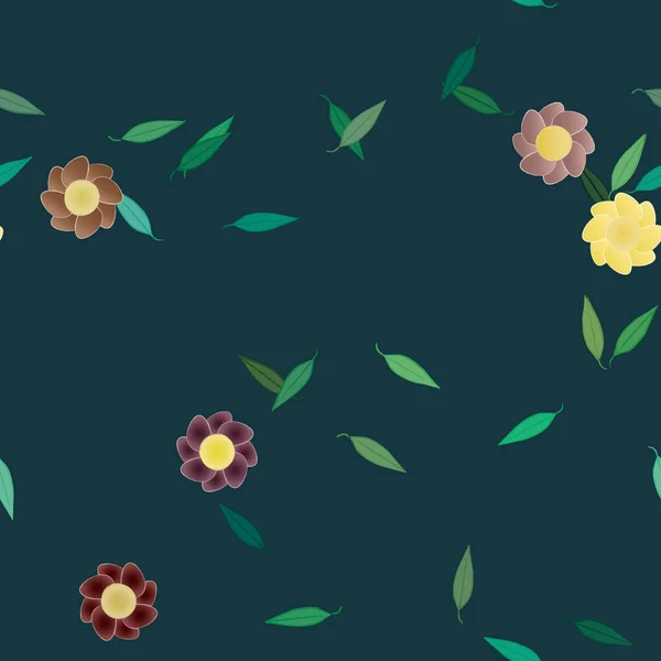 Frumos Fundal Floral Fără Sudură Ilustrație Vectorială — Vector de stoc