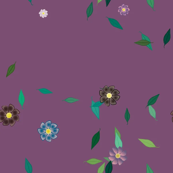 Fundo Sem Costura Floral Bonito Ilustração Vetorial — Vetor de Stock