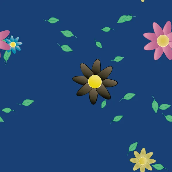 Fundo Sem Costura Floral Bonito Ilustração Vetorial — Vetor de Stock