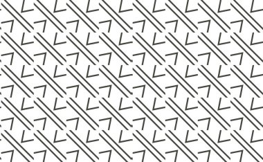Geometrik yinelenen süs vektör deseni. Siyah ve beyaz gölgeli kusursuz tasarım dokusu