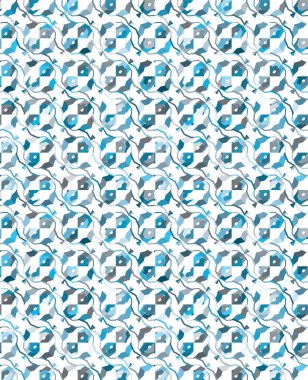 Geometrik şekilli kusursuz desen vektör çizimi