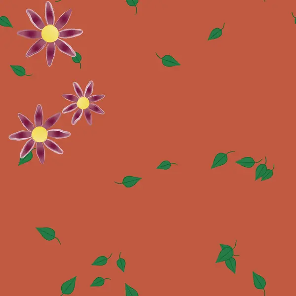 Composition Design Avec Fleurs Feuilles Illustration Vectorielle — Image vectorielle