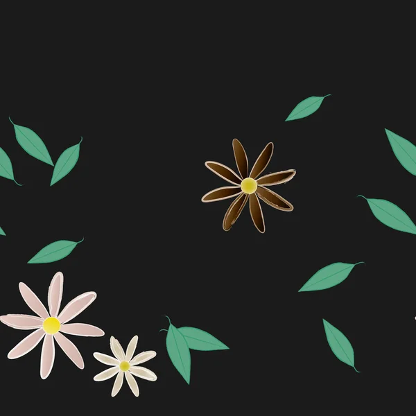 ปแบบไร วยดอกไม ยบง ายและใบส ยวส าหร บวอลล เปเปอร ภาพวาดเวกเตอร — ภาพเวกเตอร์สต็อก