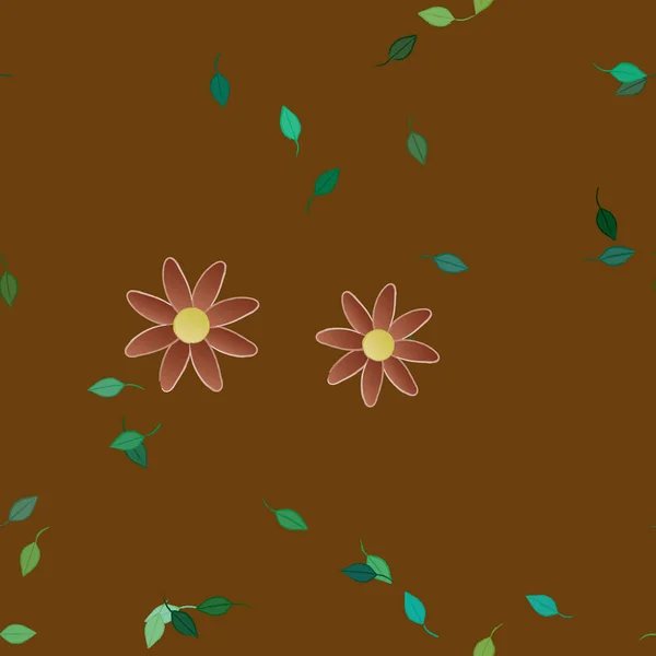 Composition Design Avec Fleurs Feuilles Illustration Vectorielle — Image vectorielle