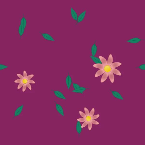 Composición Diseño Con Flores Hojas Ilustración Vectorial — Vector de stock