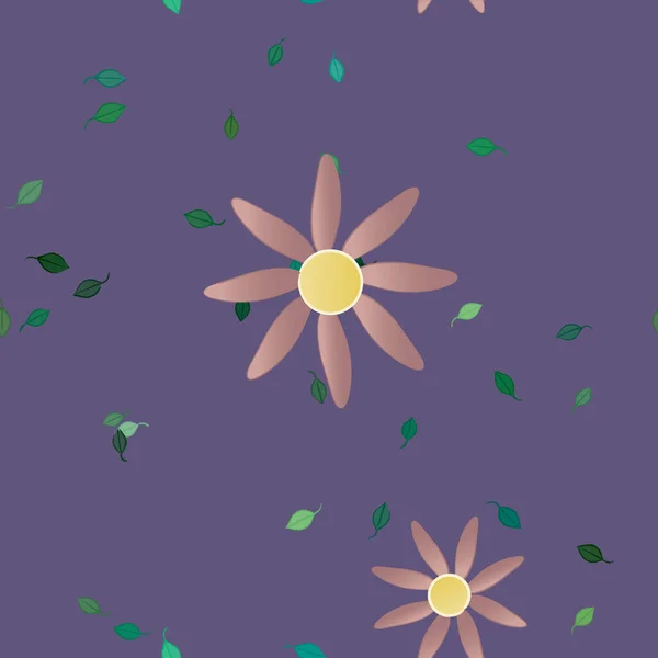 Vektorová Ilustrace Letních Okvětních Lístků Listy Botanické Pozadí — Stockový vektor