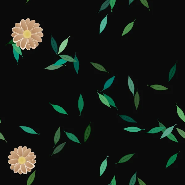 Composição Design Com Flores Folhas Ilustração Vetorial — Vetor de Stock