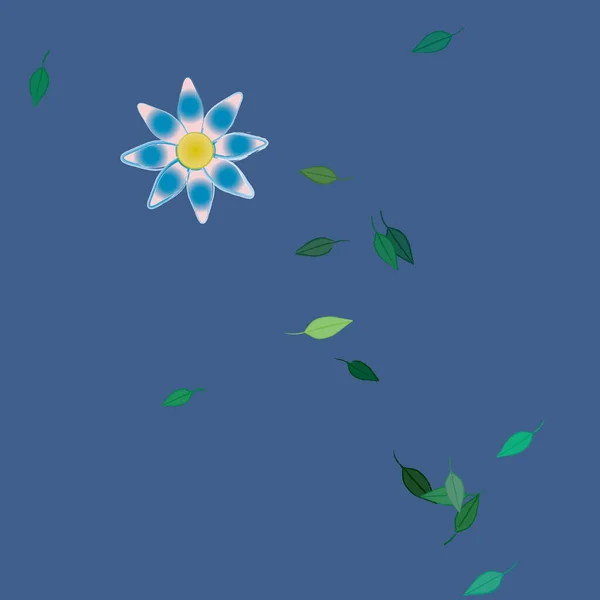 Vektor Illustration Von Sommerblumen Blütenblätter Mit Blättern Botanischer Hintergrund — Stockvektor