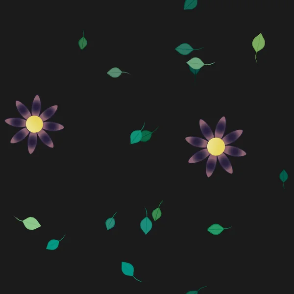 Design Composition Flowers Leaves Vector Illustration — Stock Vector