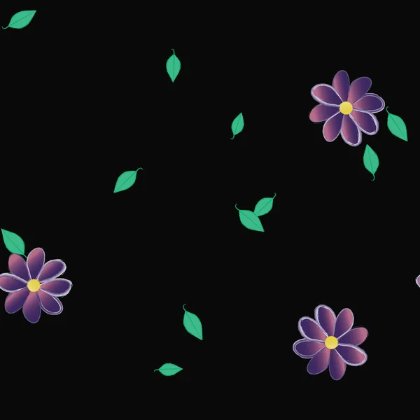 Composición Diseño Con Flores Hojas Ilustración Vectorial — Vector de stock