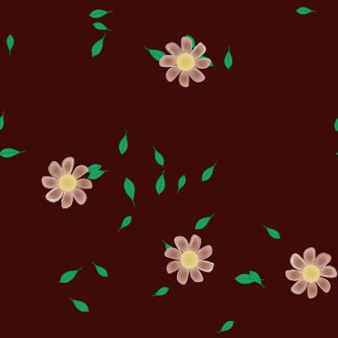 Yapraklı çiçek yapraklarının vektör çizimi, botanik arka plan