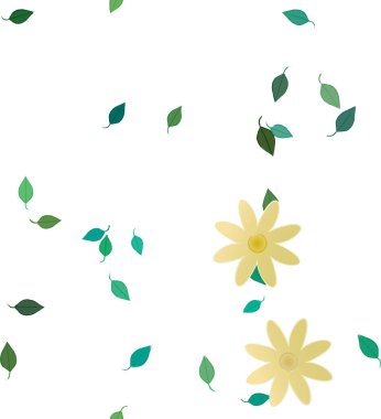 Yapraklı çiçek yapraklarının vektör çizimi, botanik arka plan