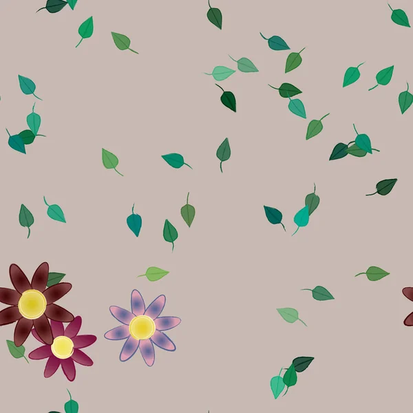 Composição Design Com Flores Folhas Ilustração Vetorial — Vetor de Stock