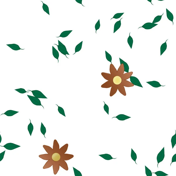 Composición Diseño Con Flores Hojas Ilustración Vectorial — Vector de stock