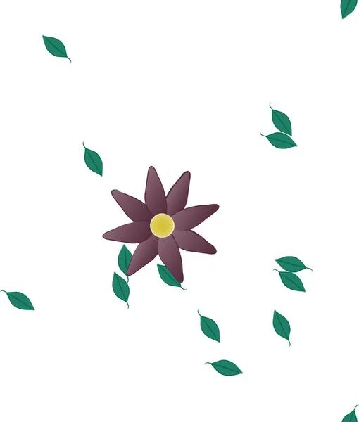 Yapraklı Çiçek Yapraklarının Vektör Çizimi Botanik Arka Plan — Stok Vektör