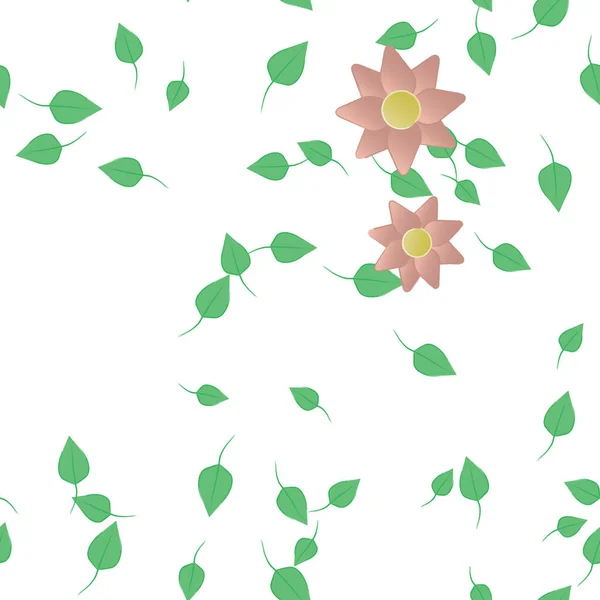 Composition Design Avec Fleurs Feuilles Illustration Vectorielle — Image vectorielle