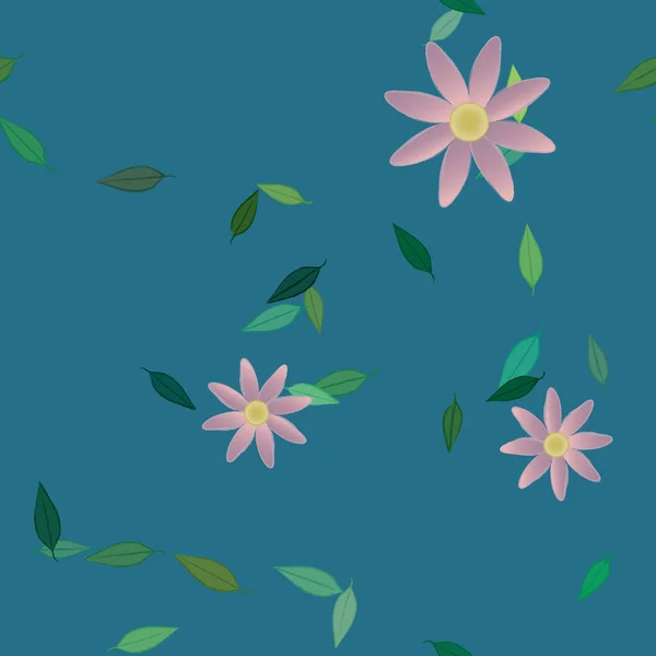 Composition Design Avec Fleurs Feuilles Illustration Vectorielle — Image vectorielle