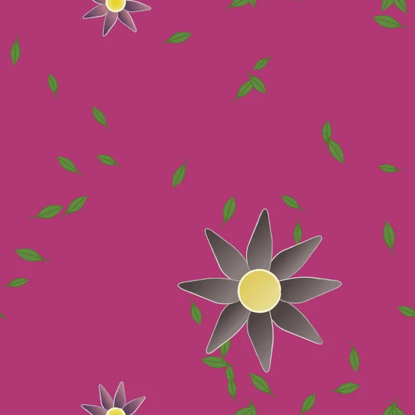 Composition Design Avec Fleurs Feuilles Illustration Vectorielle — Image vectorielle