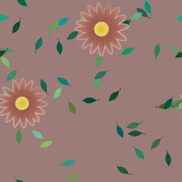 Composición Diseño Con Flores Hojas Ilustración Vectorial — Archivo Imágenes Vectoriales