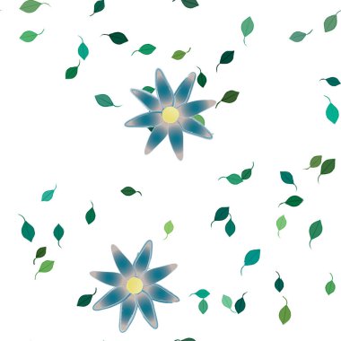 Yapraklı çiçek yapraklarının vektör çizimi, botanik arka plan