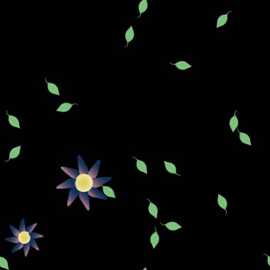 Yapraklı çiçek yapraklarının vektör çizimi, botanik arka plan